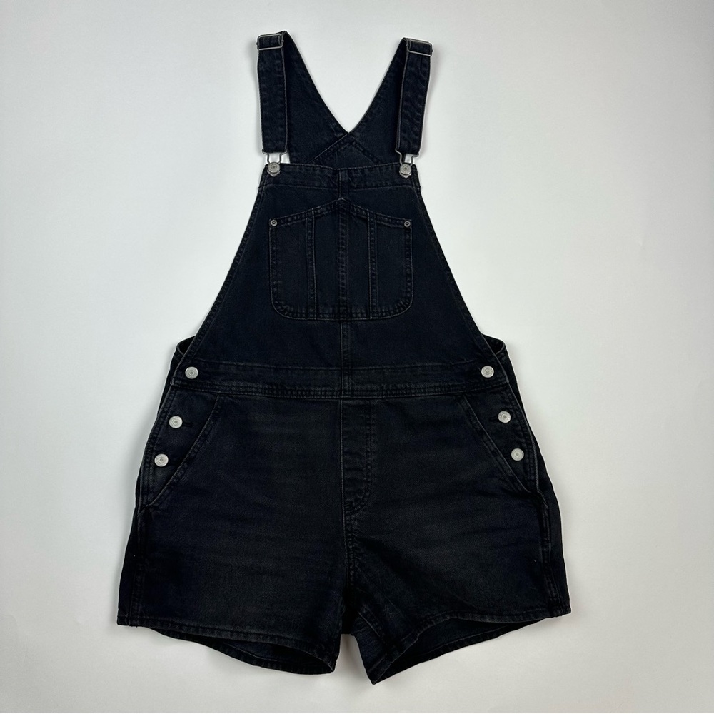 Old Navy Black Denim Short Overalls